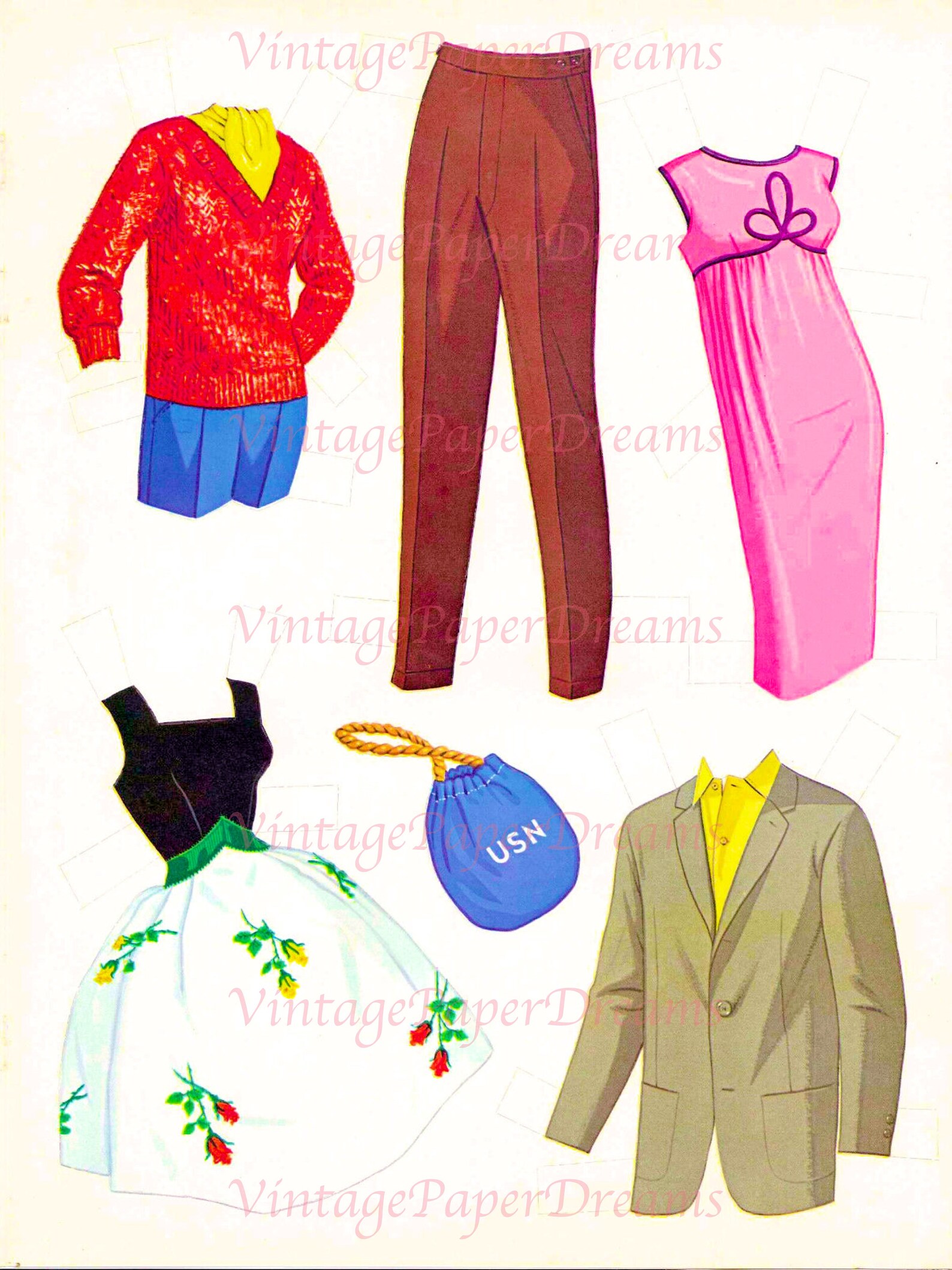 Barbie Paper Doll Printable PDF barbie Ken Midge Paper Dolls Vintage ...