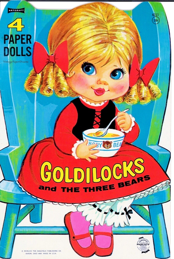 Vintage Paper Doll Printable PDF Goldilocks Three Bears - Etsy