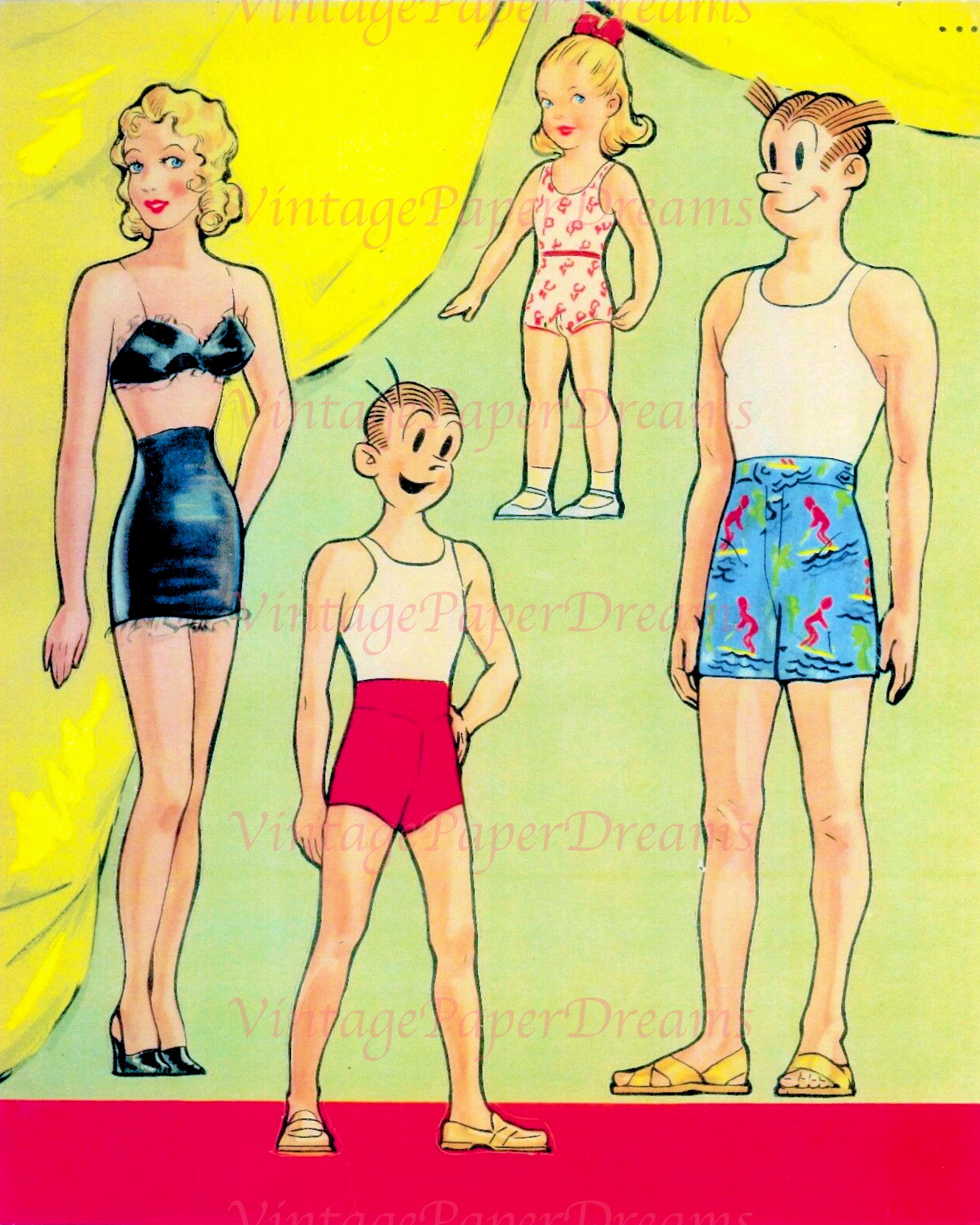 Vintage Comic Book Art Printable PDF blondie Paper Dolls 40s 1940s ...