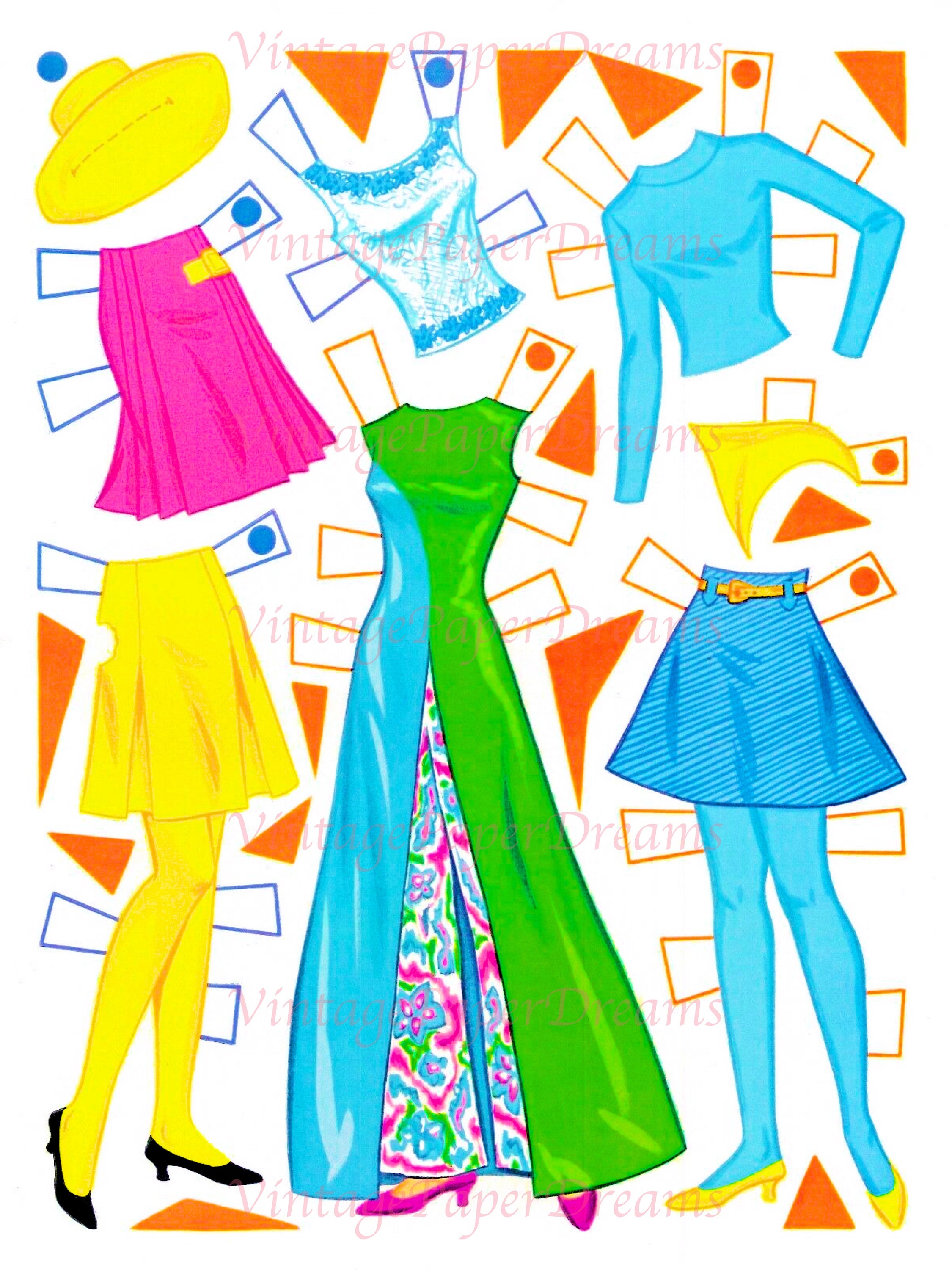 Vintage Paper Doll Printable PDF Francie Paper Doll 60s Etsy