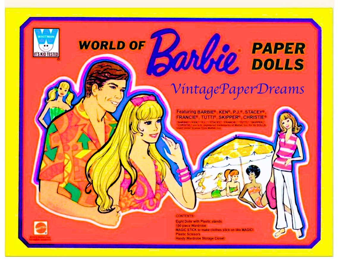 Barbie Paper Doll Printable PDF Barbie Paper Doll Vintage - Etsy
