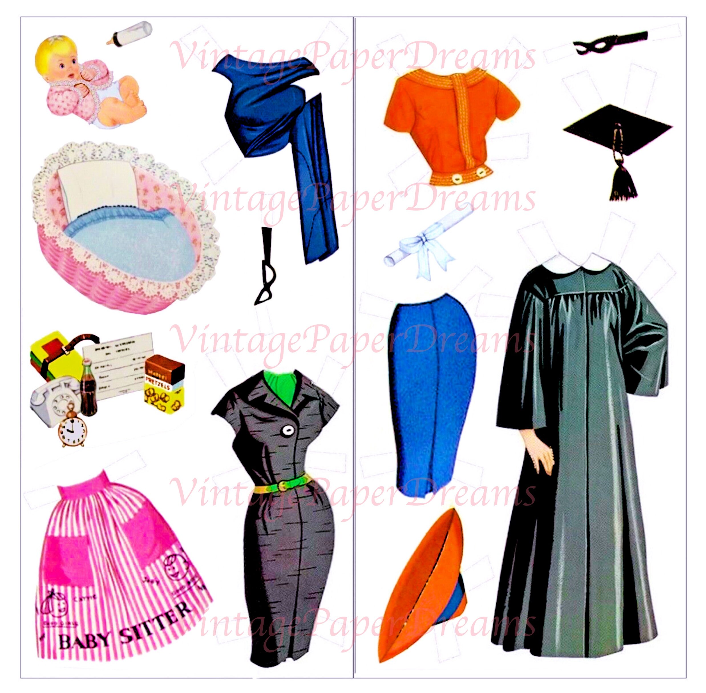 Barbie Paper Doll Printable PDF barbie Paper Doll Vintage - Etsy