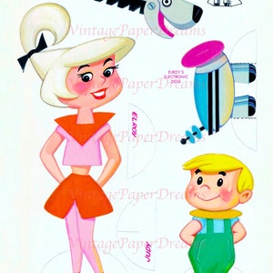 Vintage Paper Doll Printable PDF the Jetsons Paper Dolls 1963 60s 1960s ...