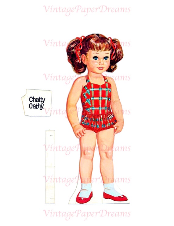 Vintage Paper Doll Printable PDF • chatty Cathy Paper Doll