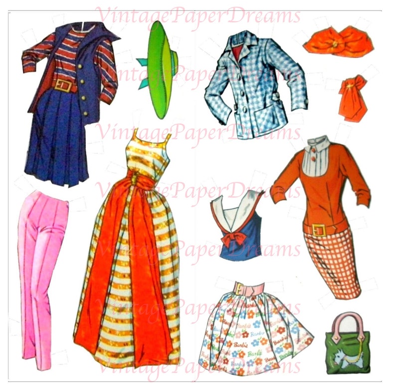 Barbie Paper Doll Printable PDF barbie Paper Doll Vintage - Etsy