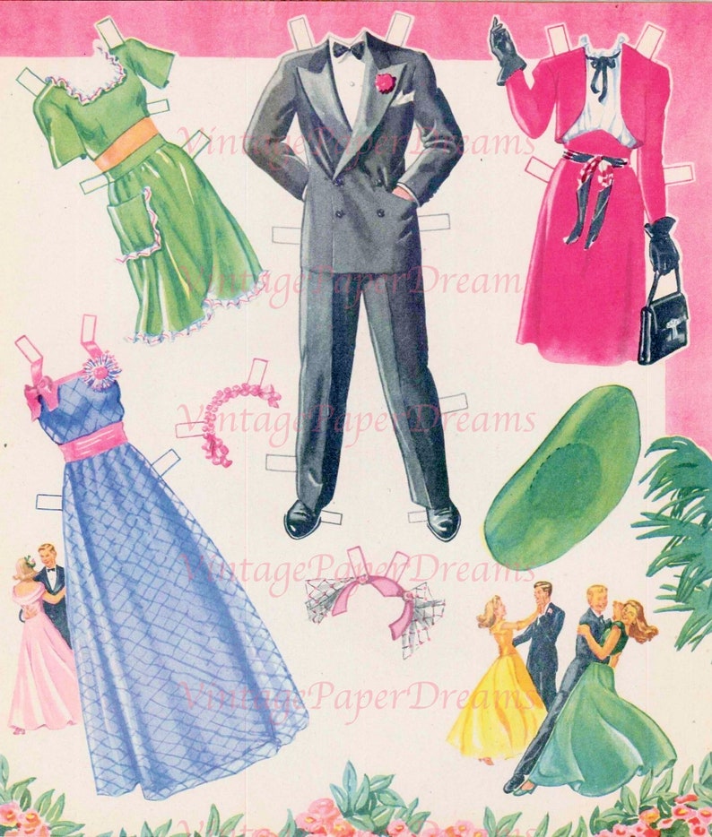 Vintage Paper Doll Printable PDF vacation Paper Doll 40s 1940s Paper ...
