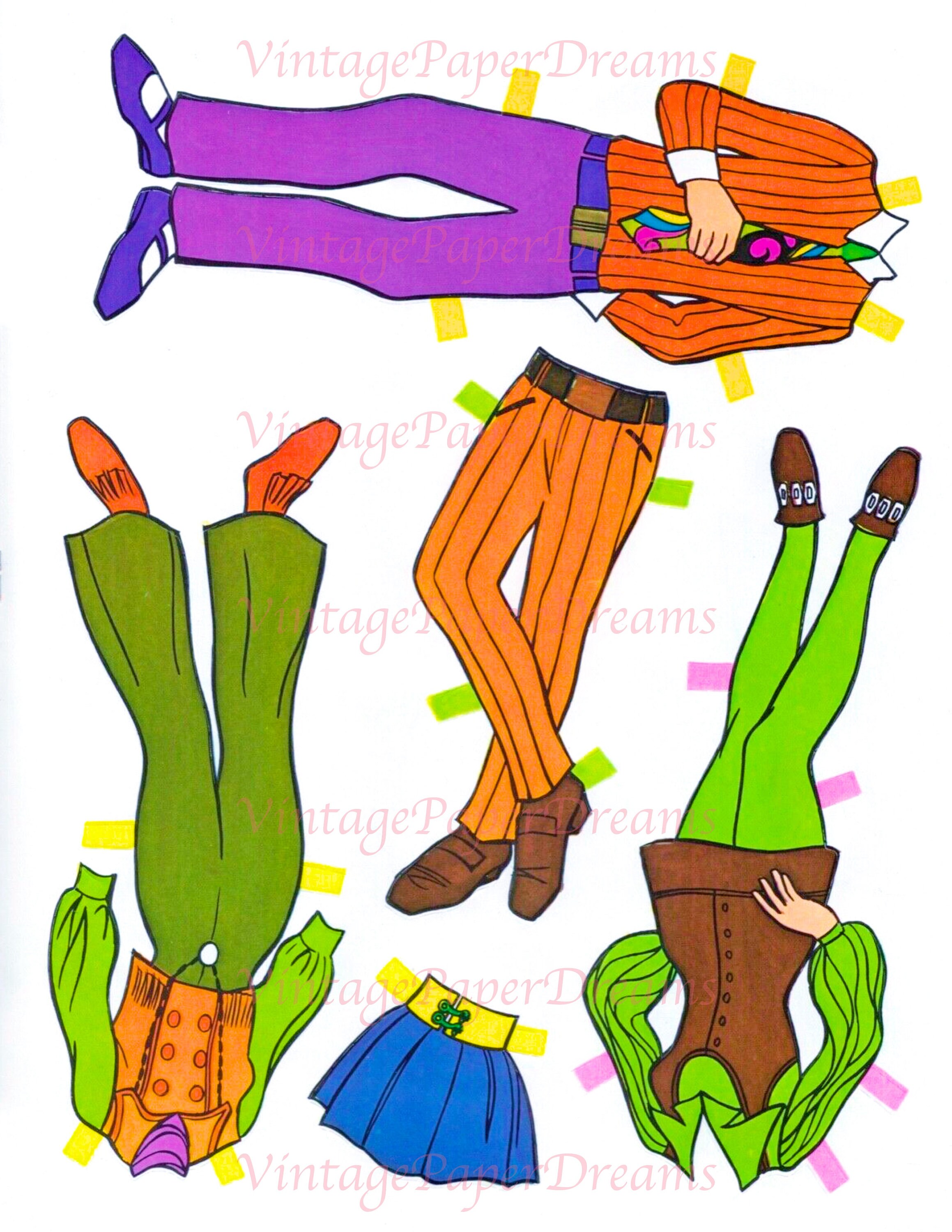 Vintage Paper Doll Printable PDF the Archies Paper Dolls 1969 60s 1960s Paper Doll Pattern