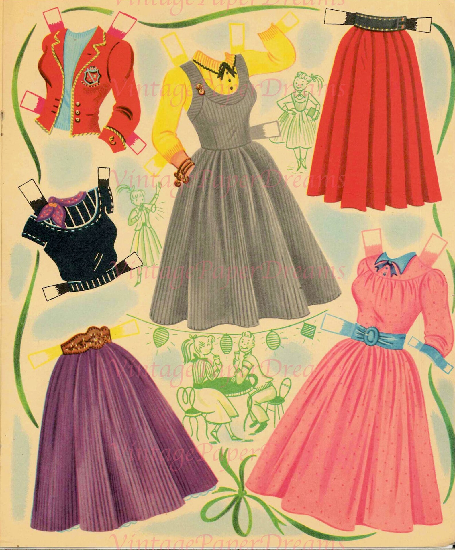 Vintage Paper Doll Printable PDF best Friends Paper Dolls - Etsy