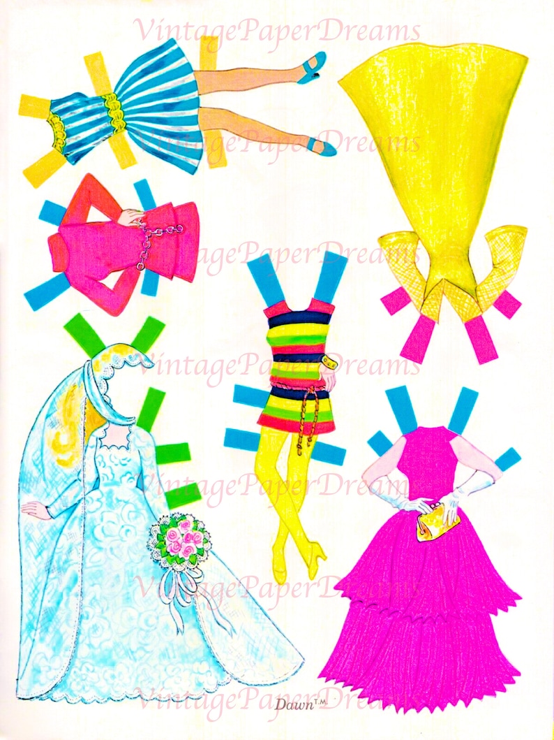 Vintage Paper Doll Printable PDF girl Paper Doll 70s 1970s Etsy Australia