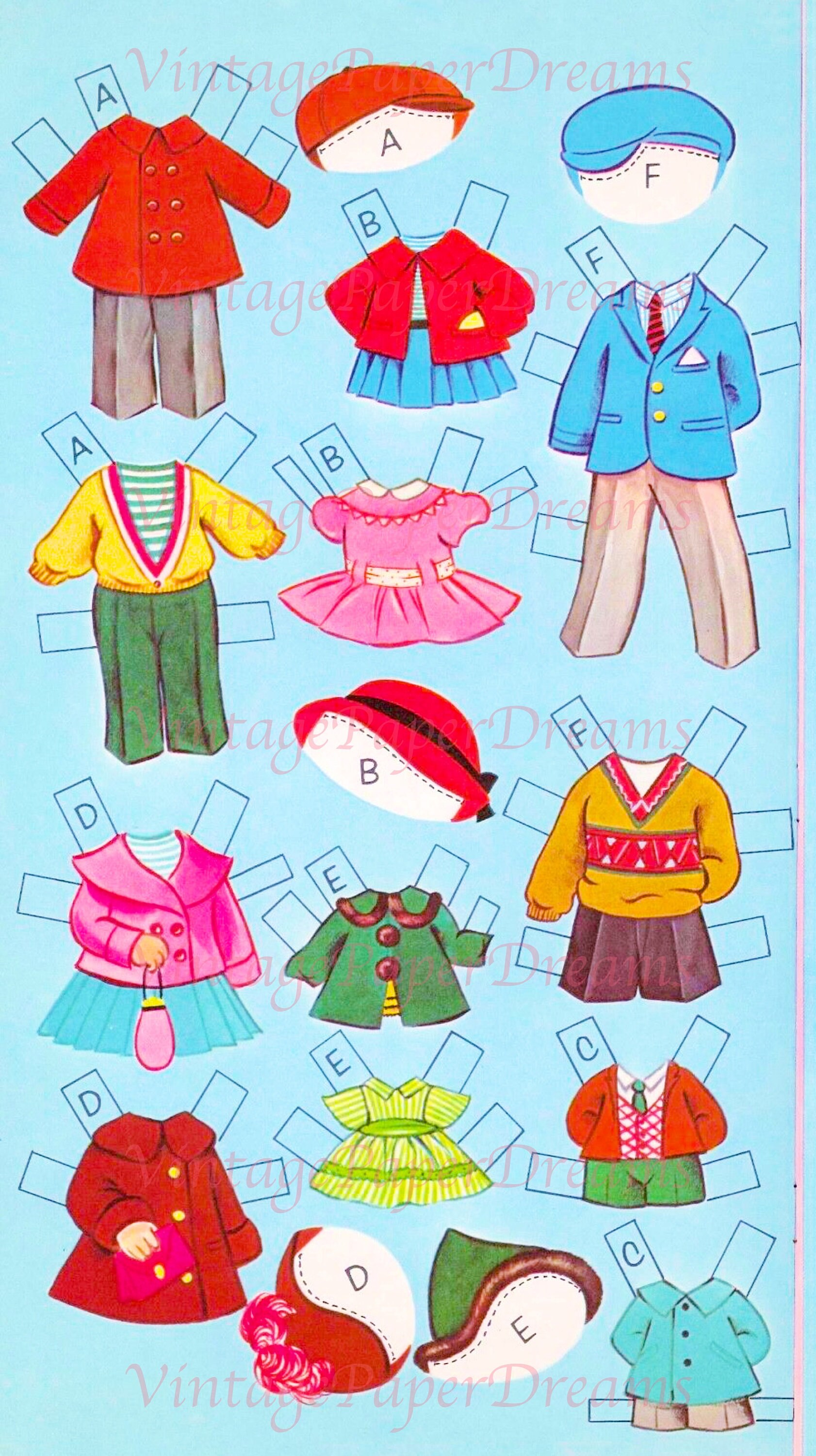 Vintage Paper Doll Printable PDF Dozen Cousins Paper Doll - Etsy