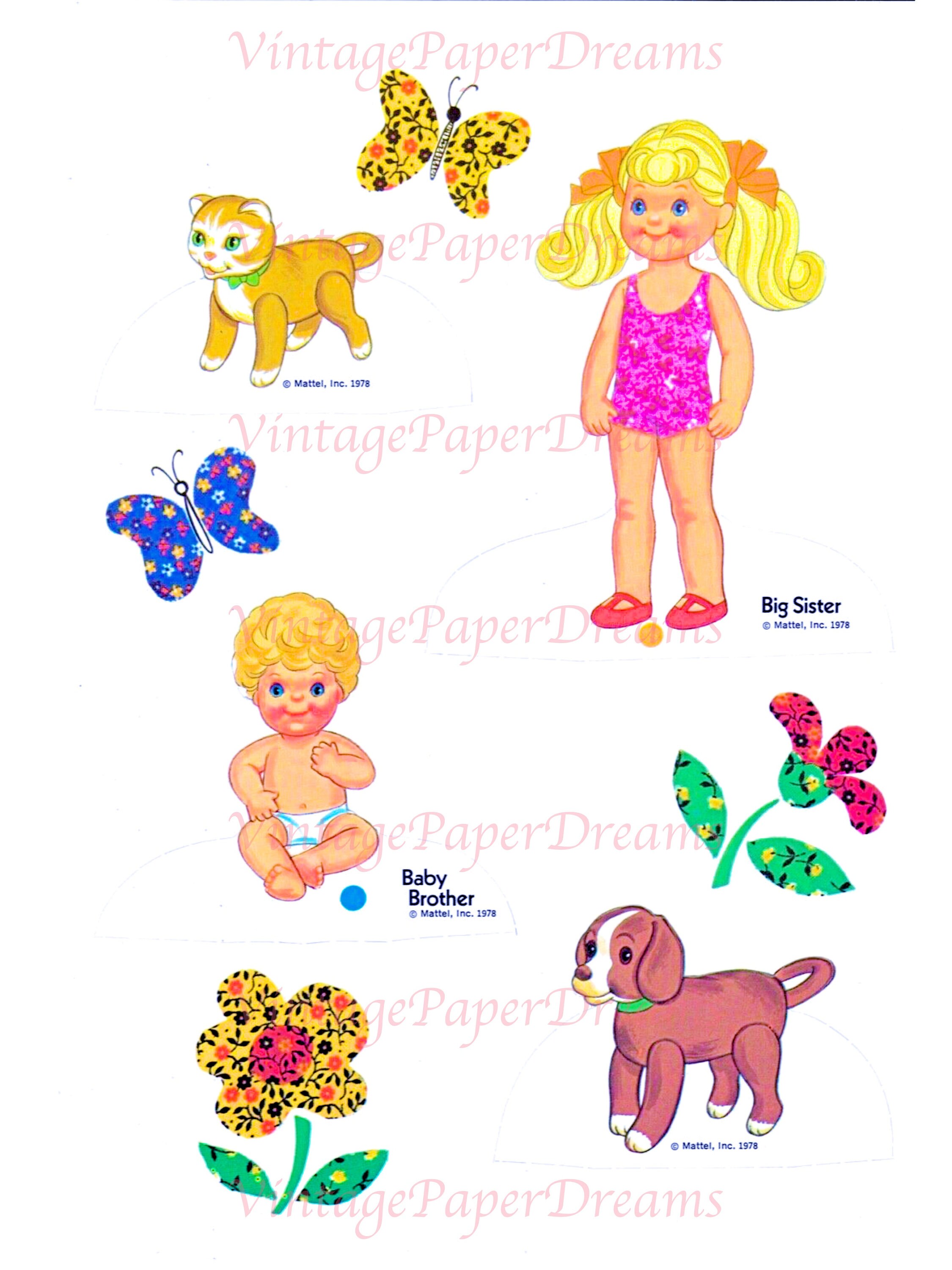 Vintage Paper Doll Printable PDF Sunshine Family Paper Doll 70s 1970s ...