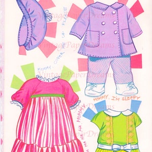 Vintage Paper Doll Printable PDF • drowsy Baby Paper Doll • 70s 1970s ...