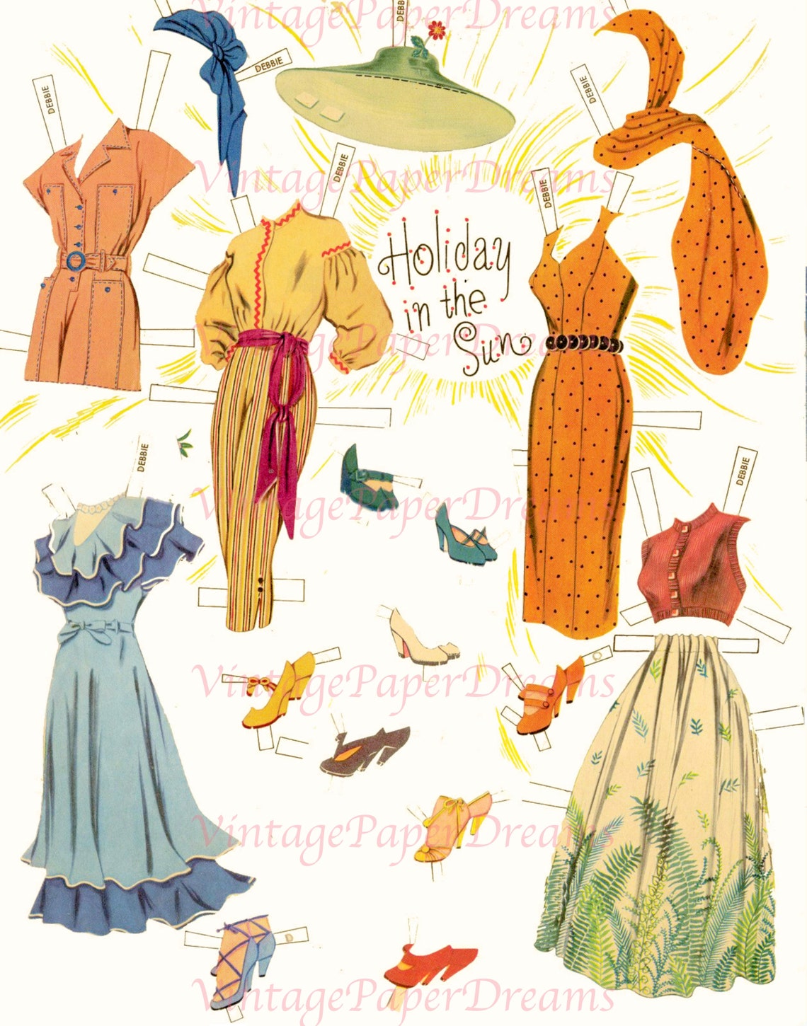 Vintage Paper Doll Printable PDF • starlet Paper Dolls JPEG • 50s 1950s ...