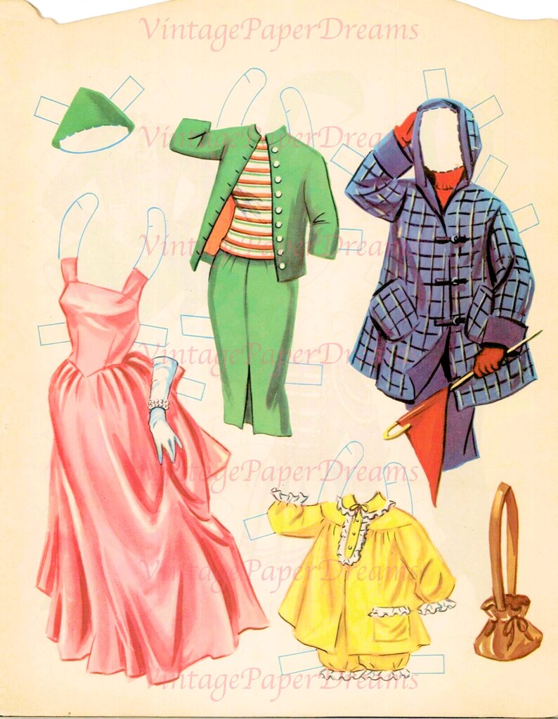 Vintage Paper Doll Printable PDF high School Champion Paper Dolls 40s ...