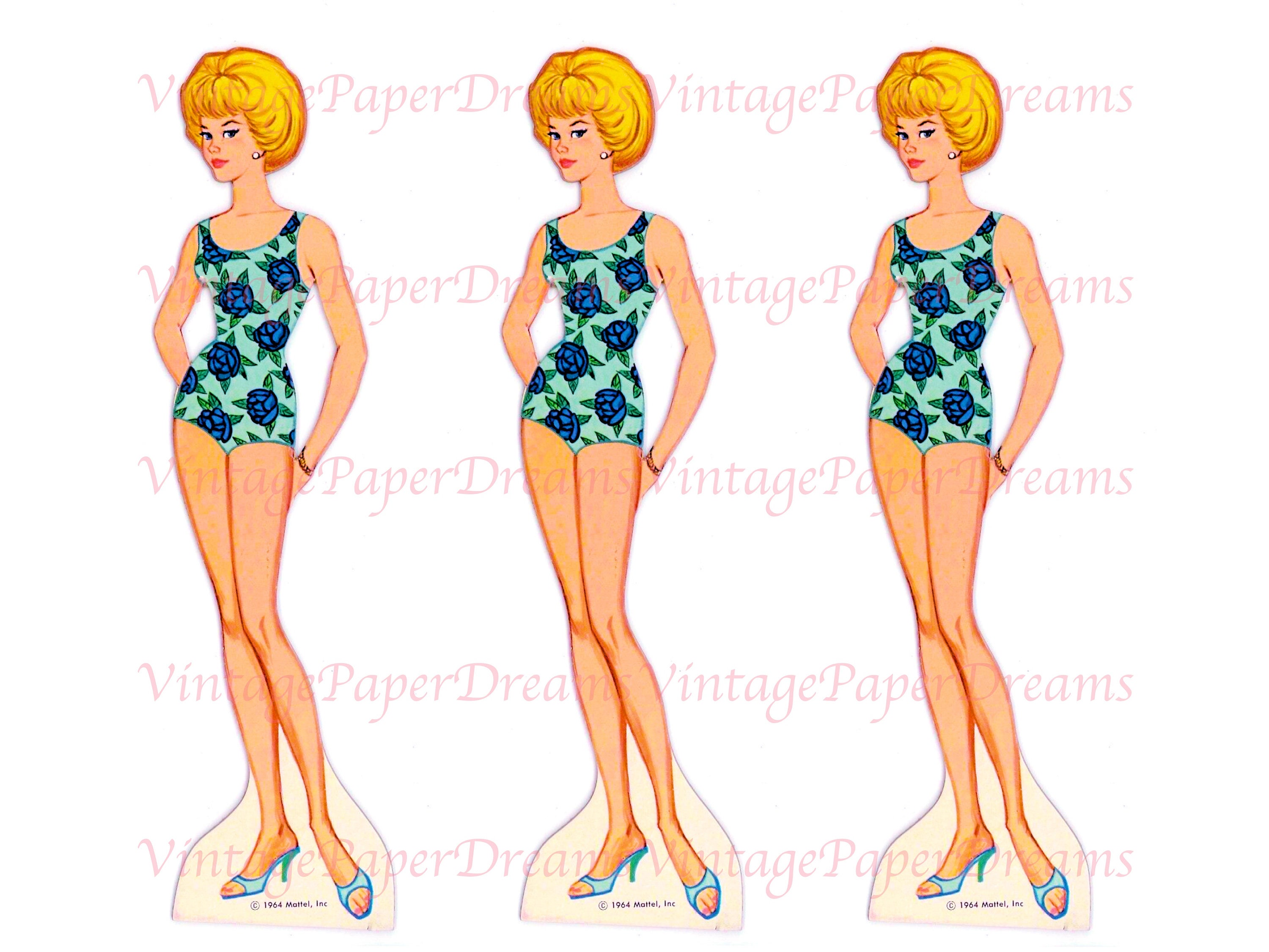 Barbie Paper Doll Printable PDF JPEG wedding Barbie Paper - Etsy
