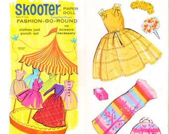 Vintage Paper Doll Printable PDF • Skooter Paper Doll • 60s 1960s Paper Doll Clothes Digital Download Blonde Girl Doll Fashion Doll Clip Art