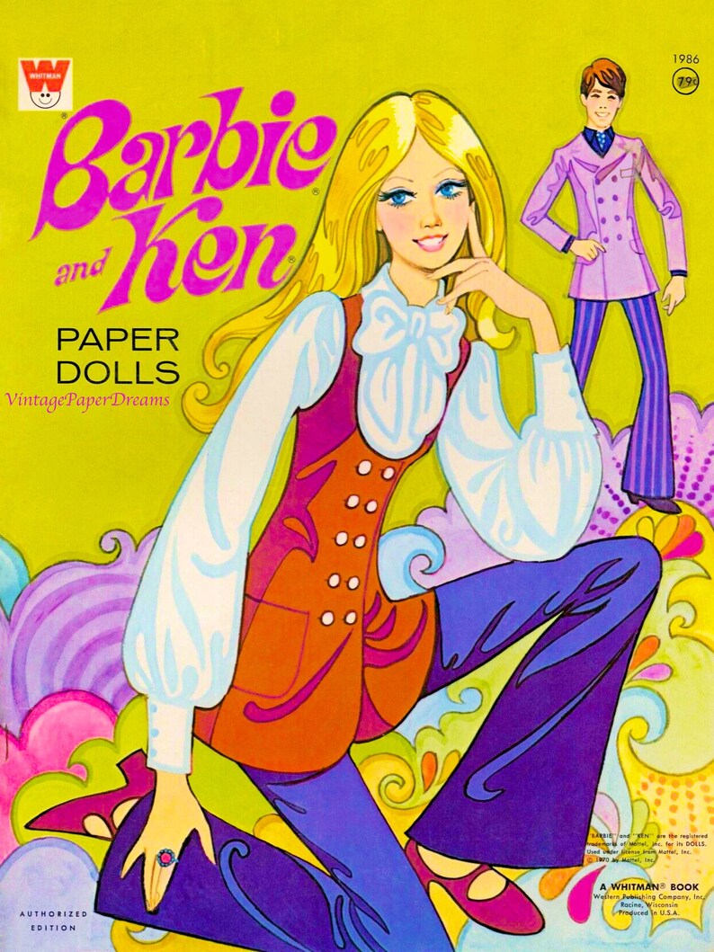 Barbie Paper Doll Printable PDF Kenhippie Barbie Fashion - Etsy