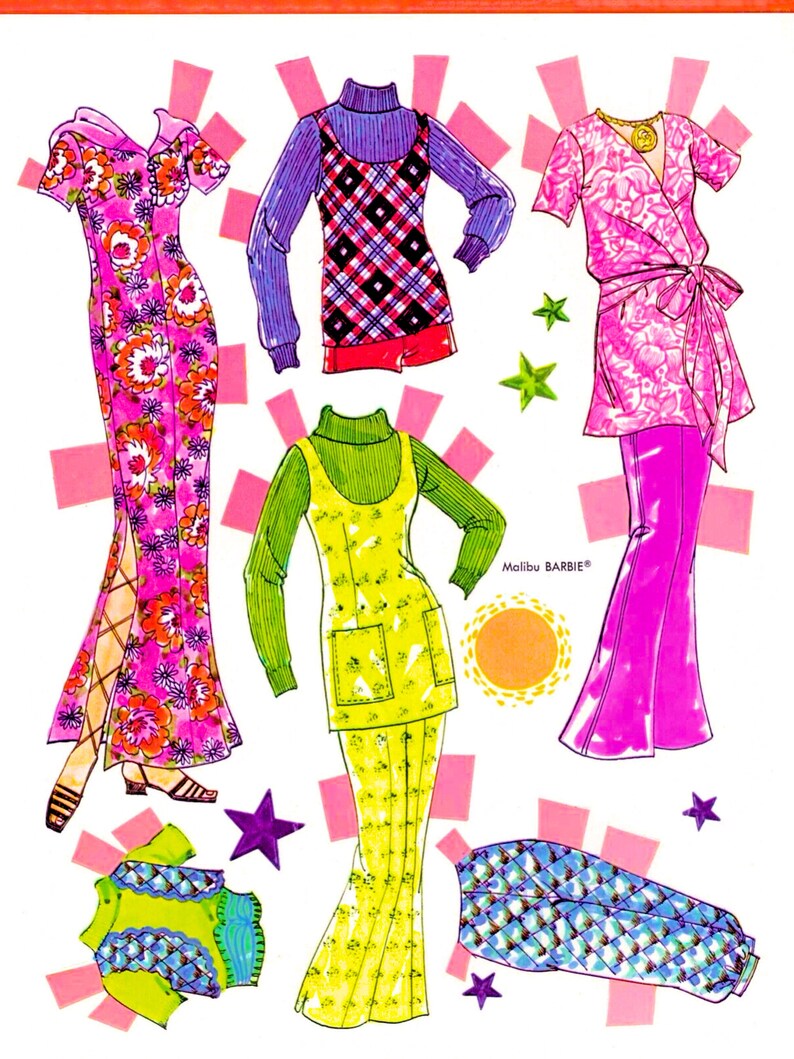 Barbie Paper Doll Printable PDF malibu Barbie Paper Doll - Etsy