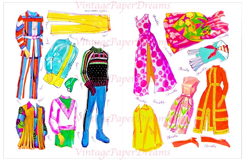 Barbie Paper Doll Printable PDF Barbie Paper Doll Vintage - Etsy