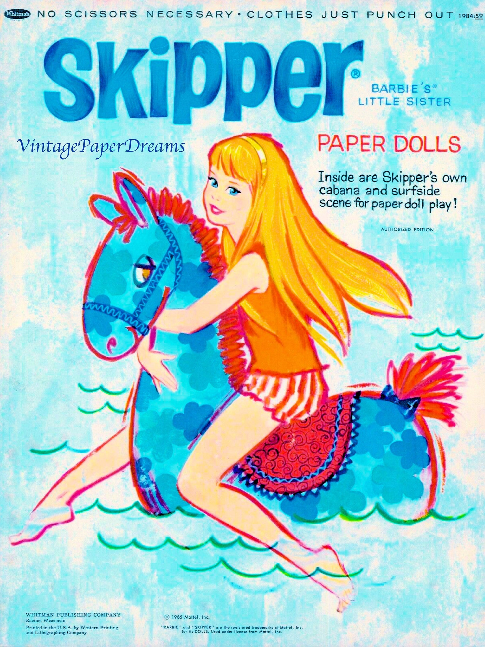 Vintage Paper Doll Printable PDF skipper Paper Doll 60s 1960s Paper