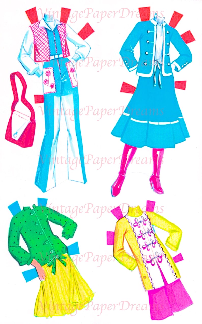 Vintage Paper Doll Printable PDF superstar Barbie Paper Doll Etsy UK