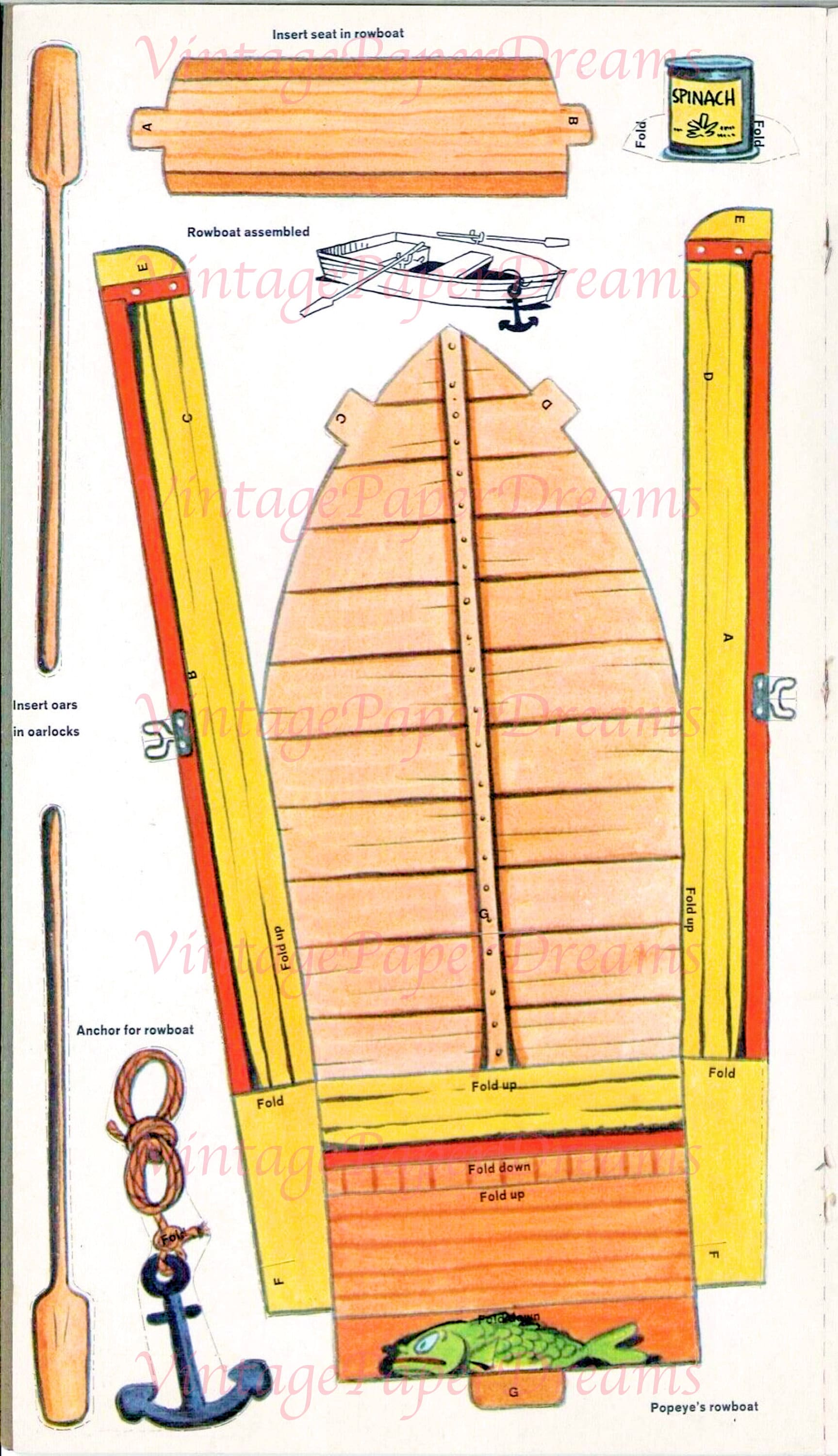 Vintage Paper Doll Printable PDF popeye Paper Doll 1961 60s 1960s Paper ...