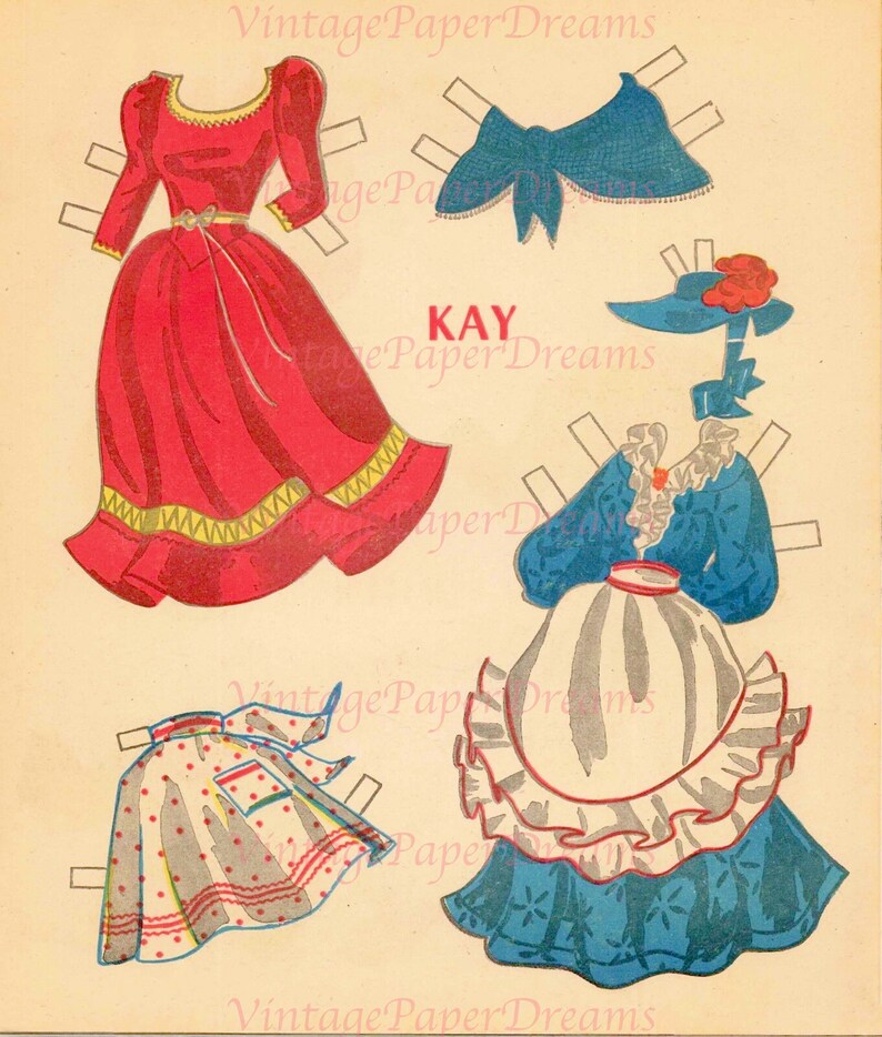 Vintage Paper Doll Printable PDF polka Party Paper Dolls 40s 1940s Paper Doll Download Dance