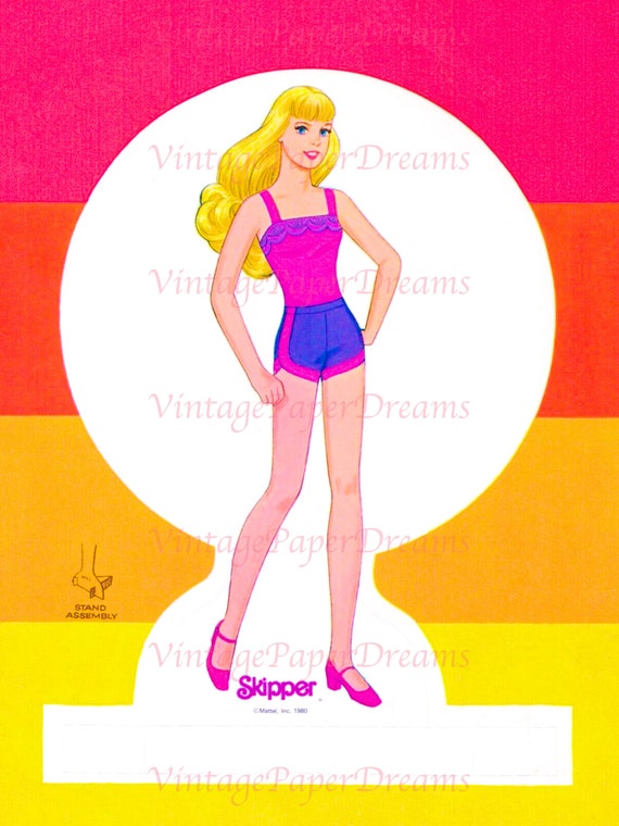 Vintage Paper Dolls Growing up Skipper 1976 Printable PDF 