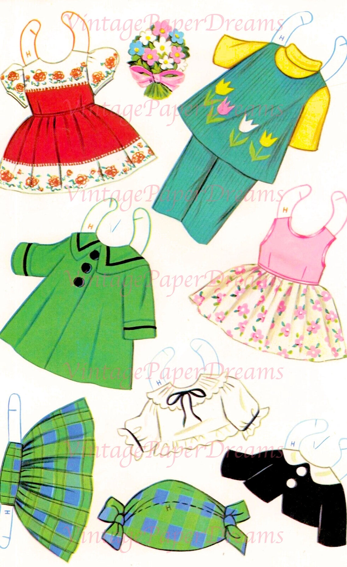 Vintage Paper Doll Printable PDF happy Friends (Download Now) - Etsy
