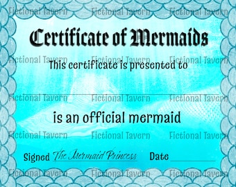 Mermaid Printable Certificate