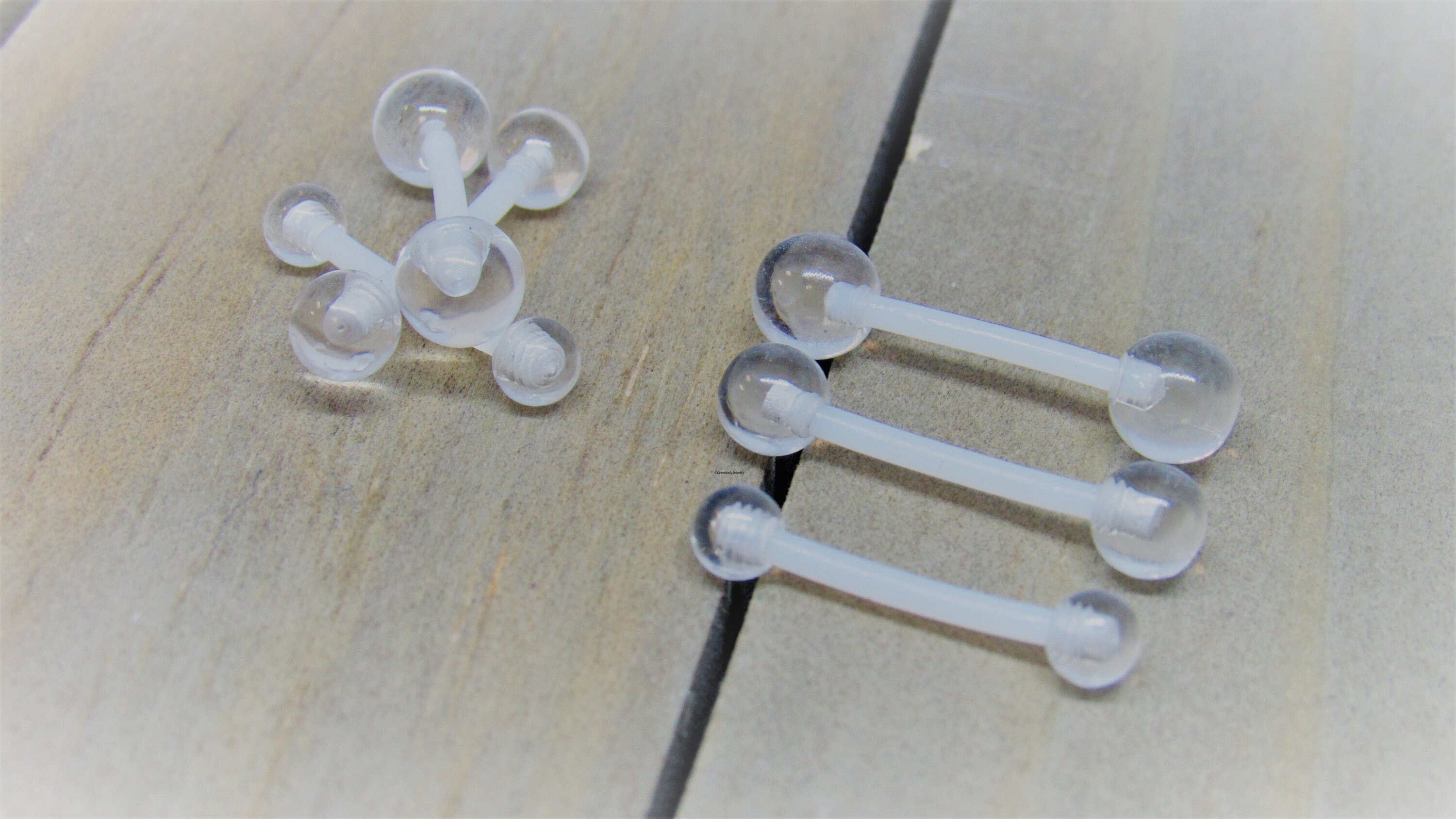 Clear nipple piercing retainers 14g pair custom lengths 3mm Etsy