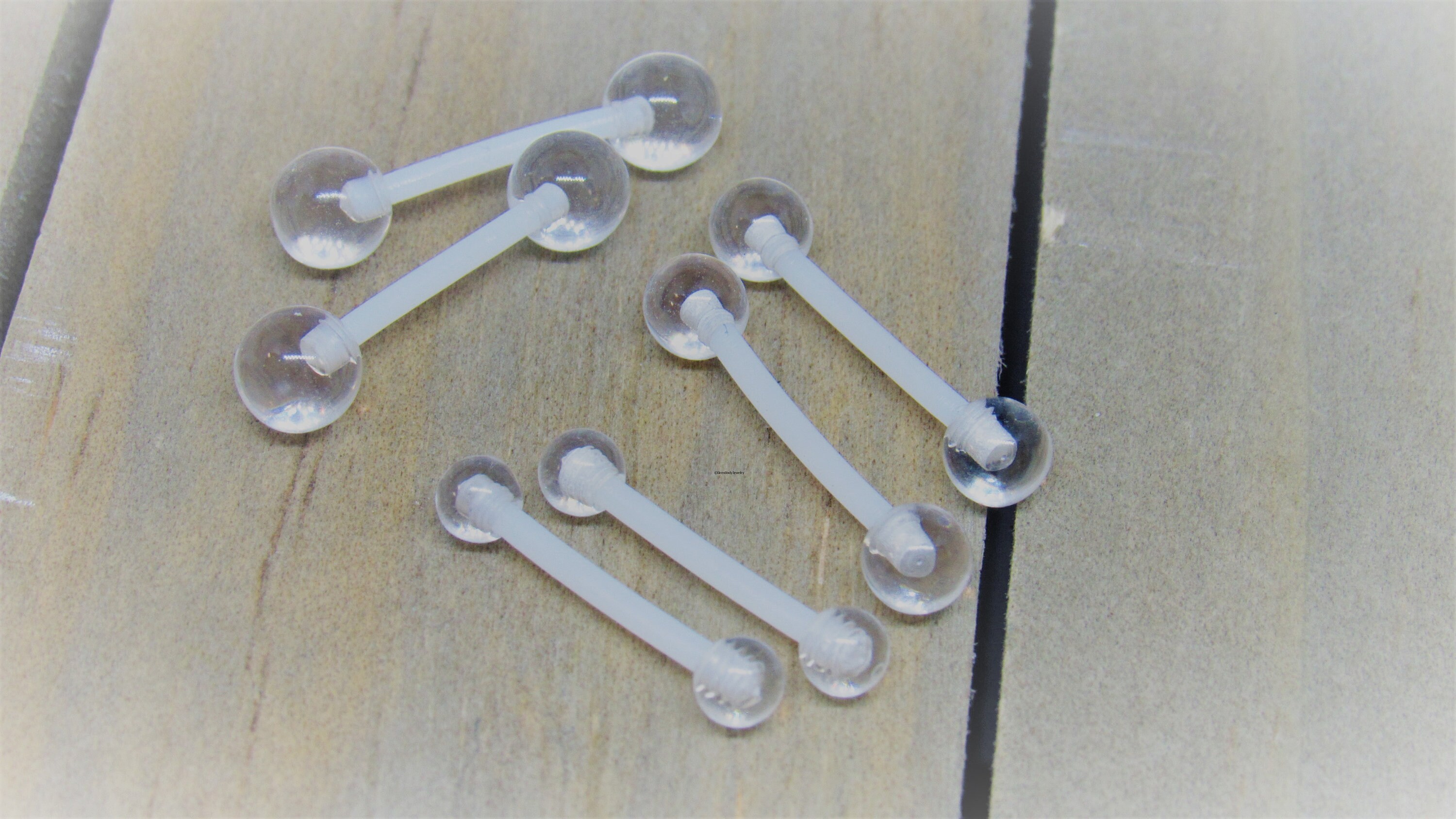 Clear nipple piercing retainers 14g pair custom lengths 3mm Etsy