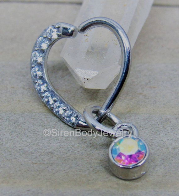 Covet Jewelry Half Braided Heart 16 Gauge Ear Cartilage//Daith Hoop Ring