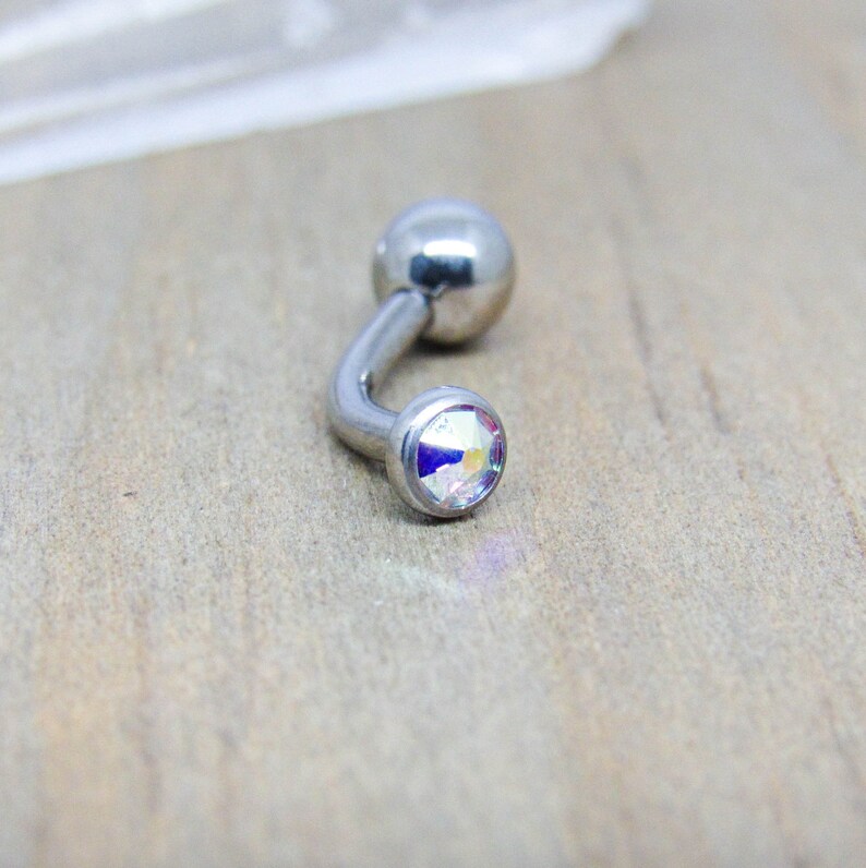 14g Titanium curved barbell VCH piercing jewelry 4mm aurora Etsy