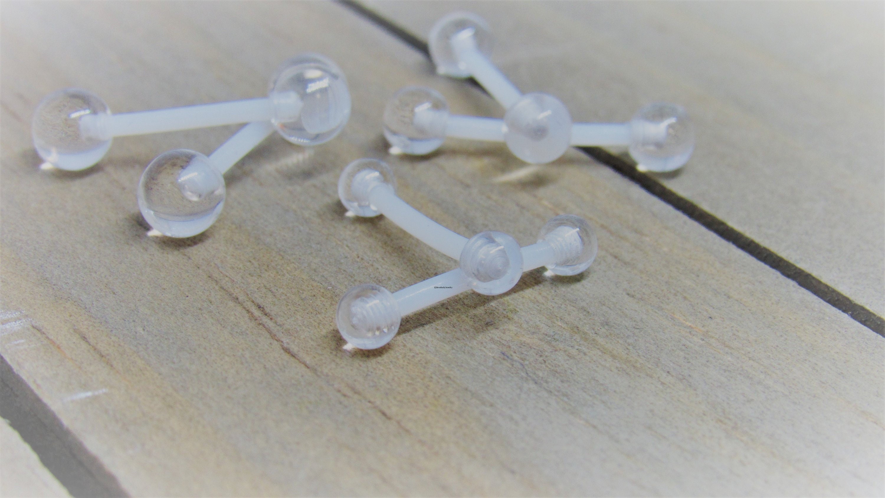 Clear nipple piercing retainers 14g pair custom lengths 3mm Etsy
