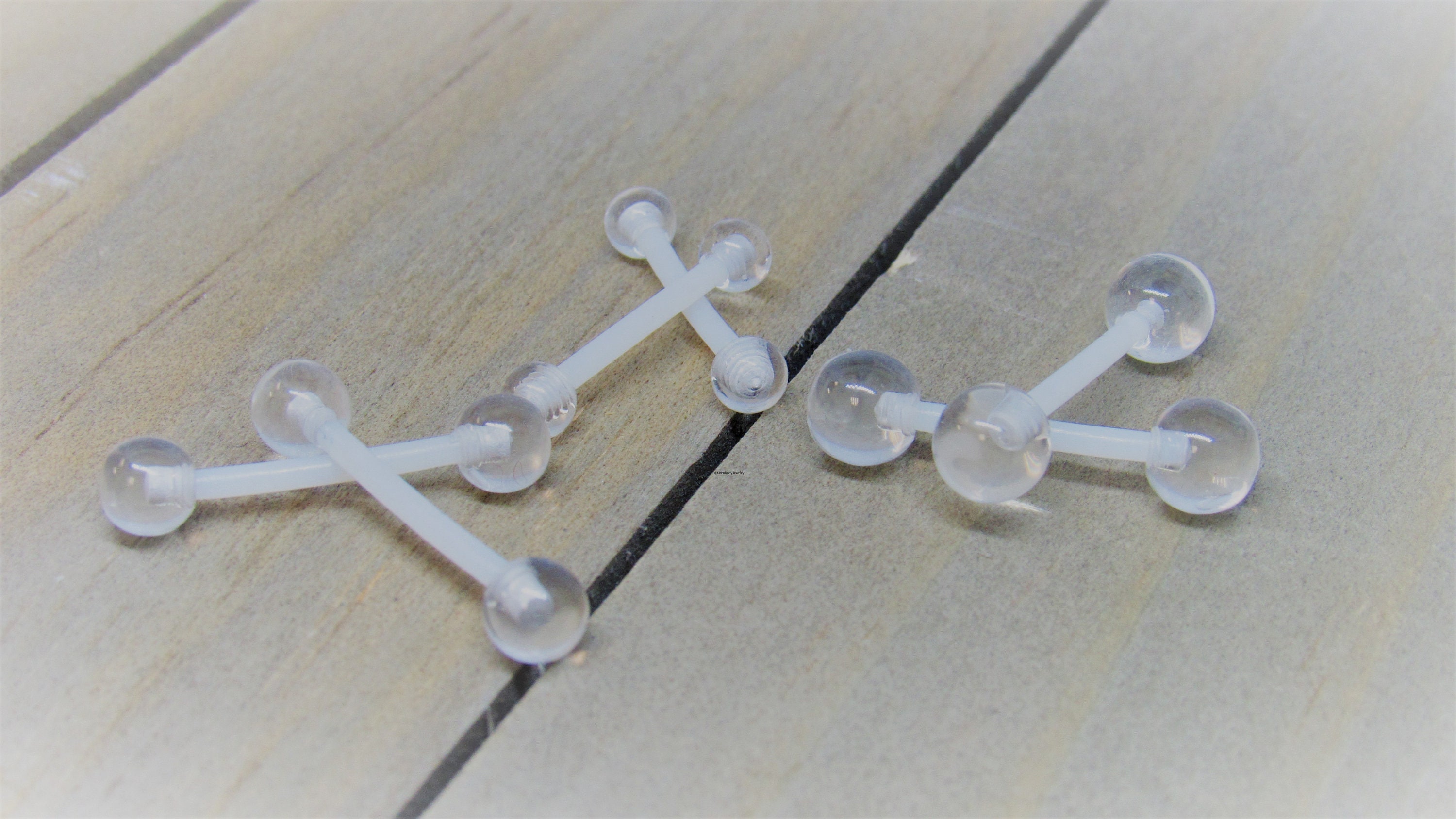 Clear nipple piercing retainers 14g pair custom lengths 3mm Etsy