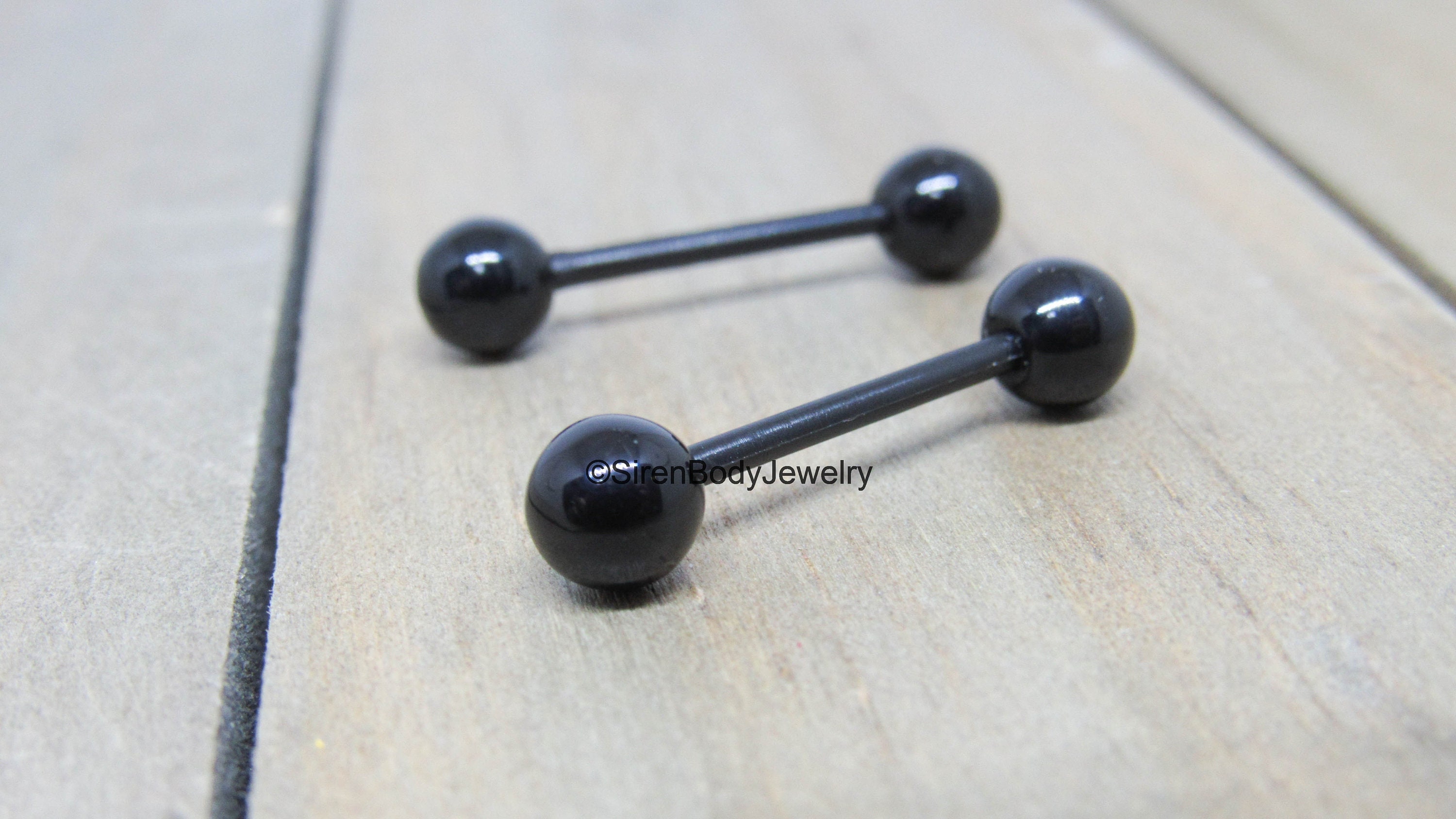 Nipple piercing retainer 14g black Bio flex flexible barbells Etsy
