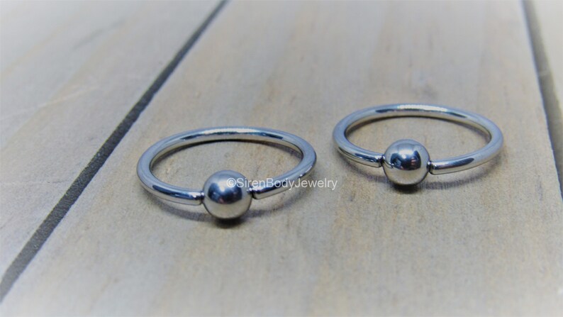 Titanium captive bead rings 14g nipple piercing hoops hypoallergenic 12 diameter pair anodized pick your color