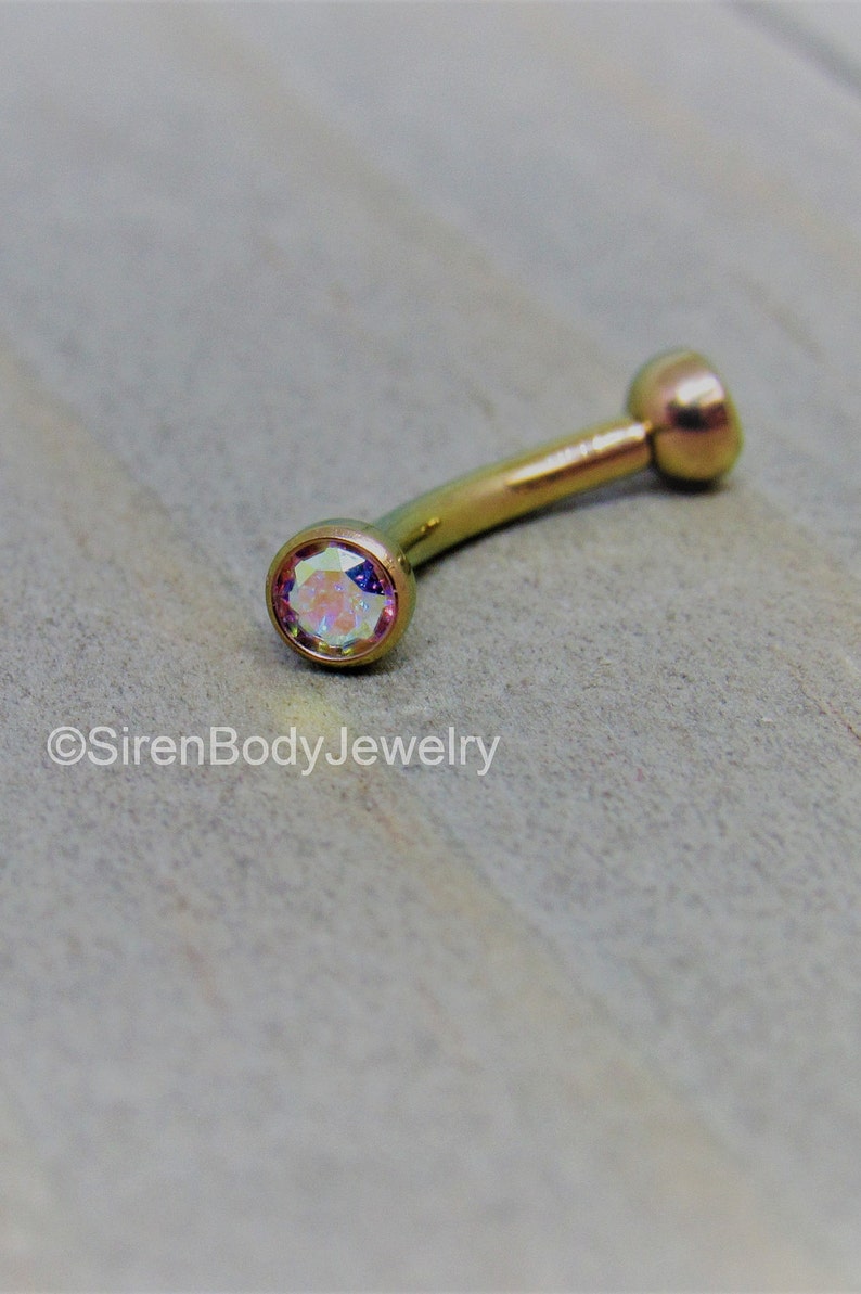 Rook Piercing Jewelry 16g Rose Gold Titanium Curve 3mm Aurora Etsy