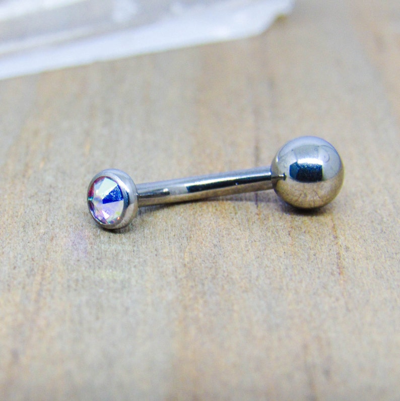 14g Titanium curved barbell VCH piercing jewelry 4mm aurora Etsy