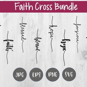Bundle - Glaube Kreuz Svg / gesegnet Kreuz Svg / vergeben Kreuz Svg / Hoffnung Kreuz Svg / Cricut geschnitten Dateien / Glauben Svg / Schrift Svg