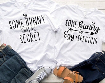 Easter Couple Pregnancy Announcement svg, Easter Couple Pregnancy Announcement, Some Bunny Has a Secret, Some Bunny is Eggspecting