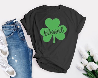 Blessed svg, Blessed Shamrock svg, St. Patrick's Day Blessed svg, Minimalist blessed shamrock svg, Cricut Cut Files