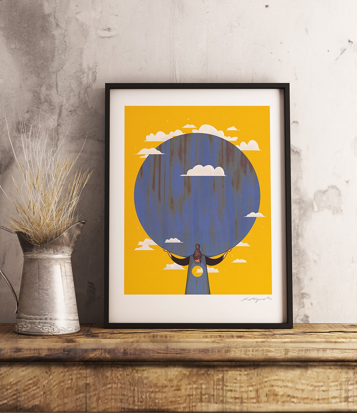Atlas. Illustration Art Print. - Etsy