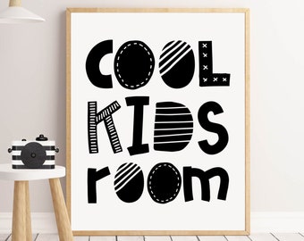 monochrome kids bedroom