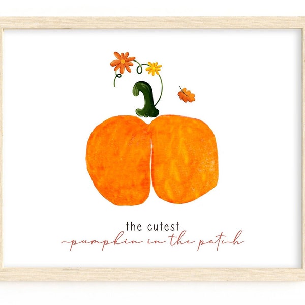 The Cutest Pumpkin in the Patch Craft, DIY Baby Bum Keepsake from Newborn & Baby, Printable Thanksgiving Memory Card Gift