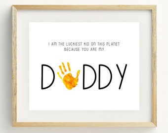 Handprint for Daddy, DIY Fathers Day Gift, Printable Keepsake, Memory Craft for Dad