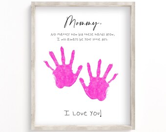 Handprint Art Craft for Mommy, Mother's Day Gift (Digital File)