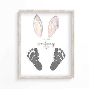 Ostern Bastelvorlage, DIY Bunny Footprint, You Are Somebunny Special, Vorschulhandwerk für Kinder, Memory Andenken, personalisiertes Ostergeschenk