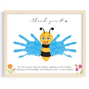 Presente de impressão manual de agradecimento ao professor, obrigado por "Bee" - um professor inspirador, presente de formatura de fim de ano, artesanato de lembrança de memória DIY
